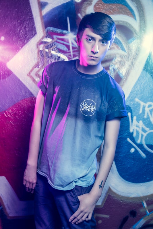 BLACK AND TURQUOISE T-SHIRT - Sketch Co